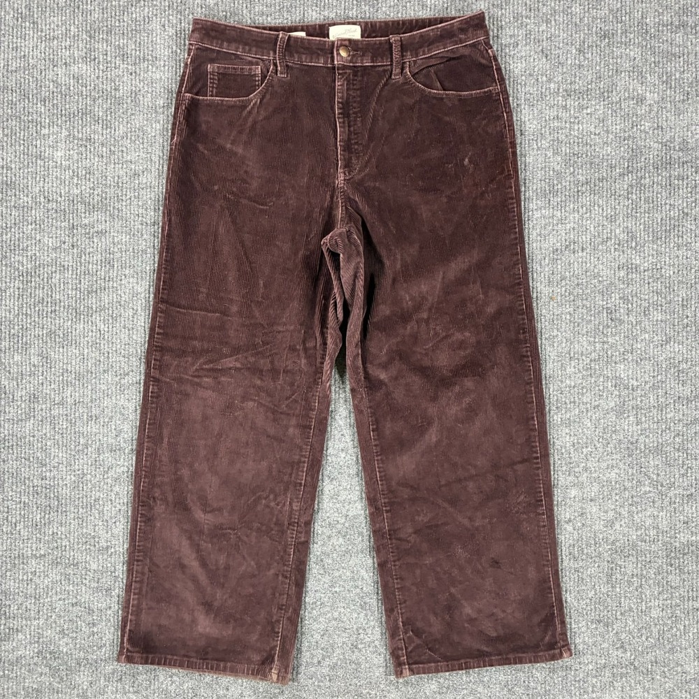 Universal Thread Brown Corduroy Pants Womens Size 17R Wide Leg High Rise Casual